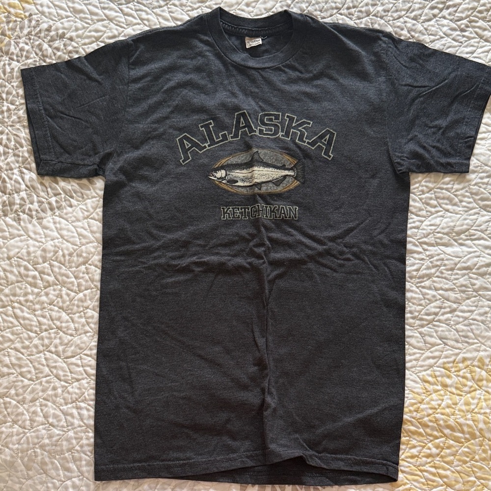 Alaska Graphic Tee in Charcoal size Small worn with TLC.
